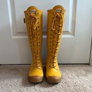 RARE Hunter Watling lace-up rain boot